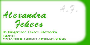 alexandra fekecs business card